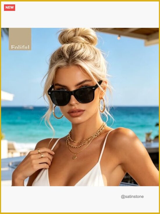 Polarized Sunglasses for Women Men - HD UV Protection Retro Square Driving main image 4